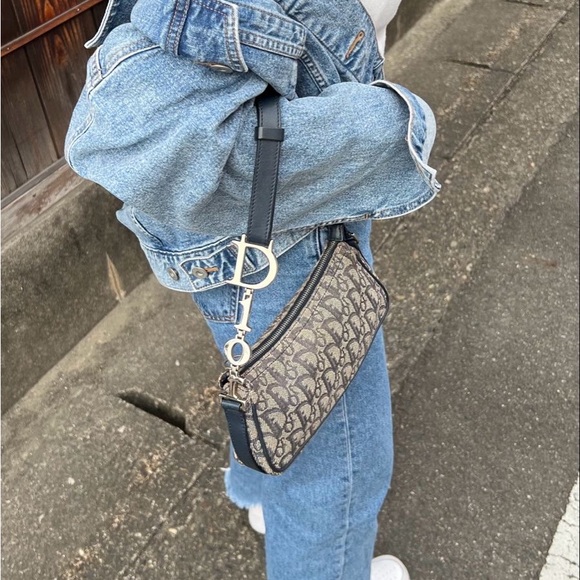 Christian Dior Diorissimo Charm Spell Out Pochette Blue Vintage Shoulder Bag - Picture 1 of 15